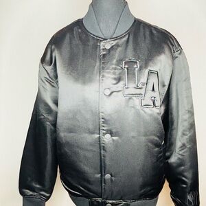 NBA Black Satin Bomber Jacket